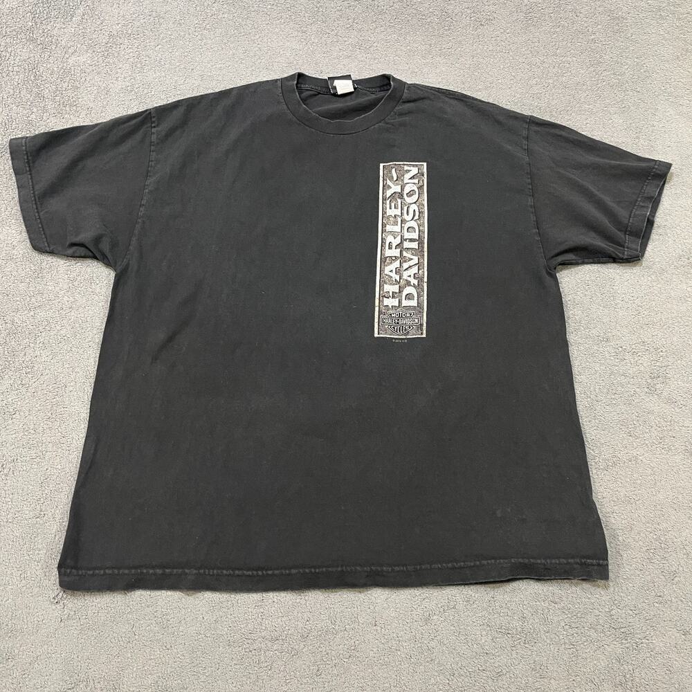 Harley-Davidson Black Graphic T-Shirt Short Sleeve Motorcycle Biker Tee Mens 2XL